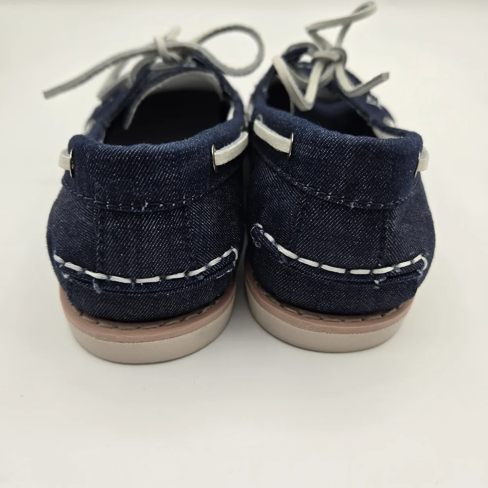 G.H. Bass & Co. Anchor Denim Navy Blue Slip On Loafers Shoes Womens Size 6.5